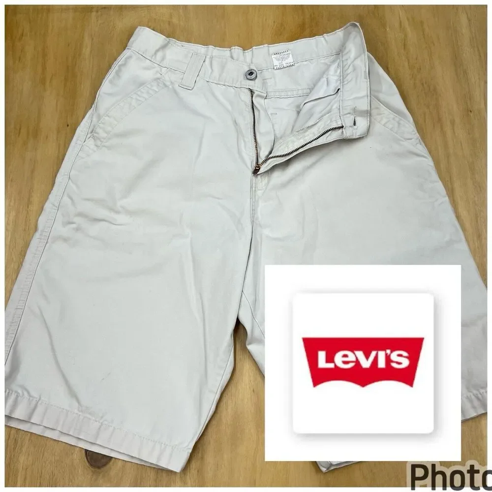 Vintage Levi's Shorts Women 29x12 Red Tab 579 Cotton‎ White Y2K Retro Deadstock